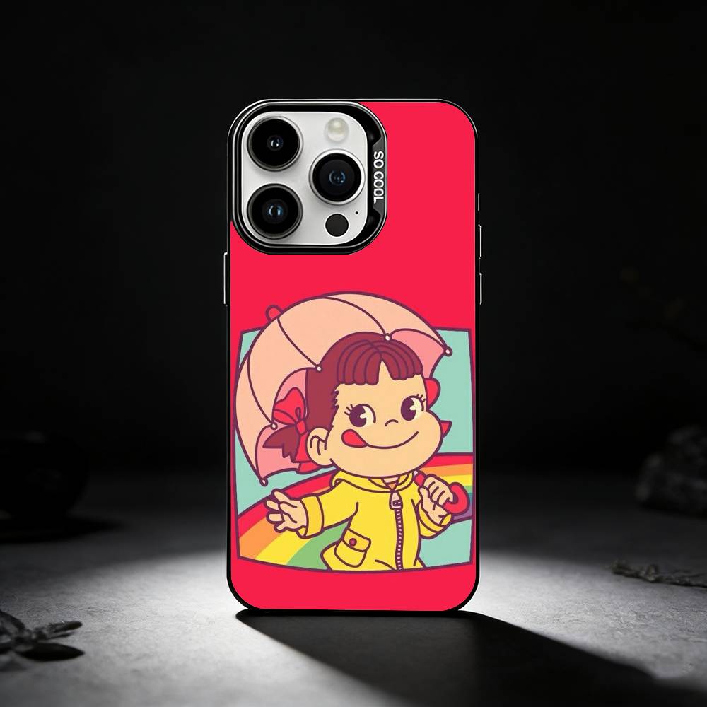 F-Fujiya-Milkys-Peko-C-Chan Phone Case For iPhone 17,16,15,14,13,12,11 Plus,Pro Max,XS,Colored silver phone case