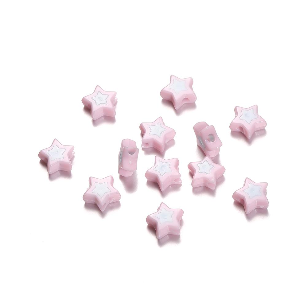 50/100pcs 9*9.5mm Colourful Five-pointed Star Acrylic Loose Spacer Beads for Jewelry Making DIY Handmade Bracelets Accessories