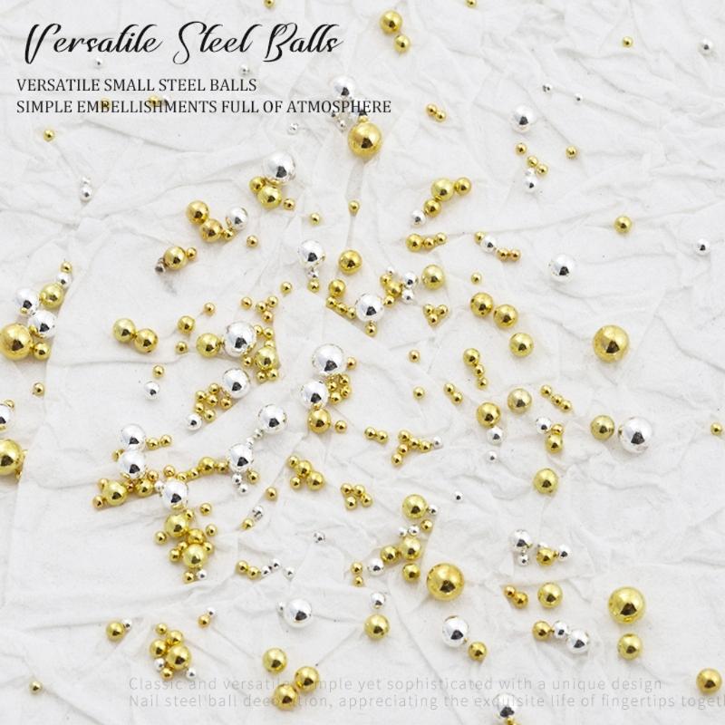 Nail Embellishment Collection Metal Beads Caviar Nail Charms Crafts Decorations Accessories For Creative Nail Crafts