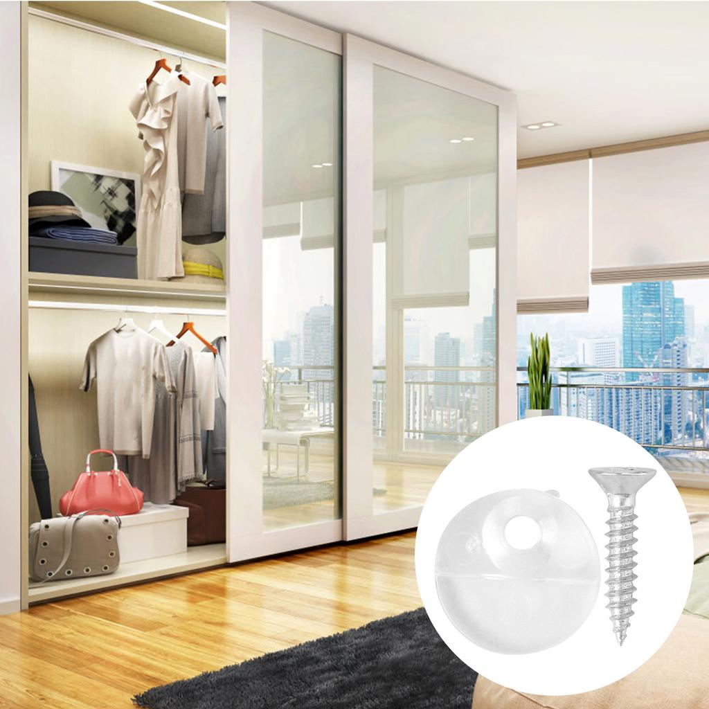 20Pcs Heavy Duty Glass Clips Mirror Holder Clips for Wall Mounting Cabinets Glass Doors Acrylic Panels Wood Substrates Fixing