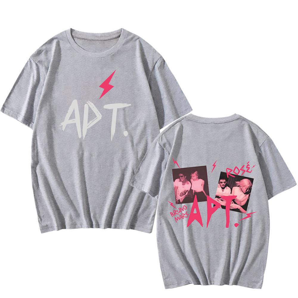 ROSÉ Bruno Mars APT Píseň Tričko Grafický Tisk Hip Hop Vintage Tričko Krátký Rukáv Harajuku Tričko Unisex Bavlněná Trička