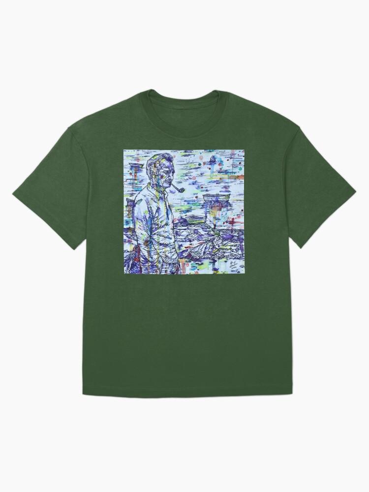 Georges Brassens GEORGES BRASSENS Watercolor and Ink Portrait Oversized T-Shirt