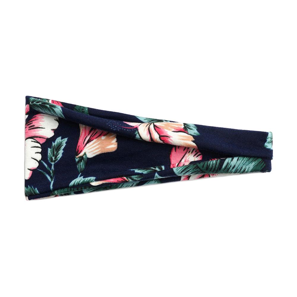 Dámská sportovní jógová pot absorbující čelenka - Široký okraj, Tištěný design, Vlasový doplněk