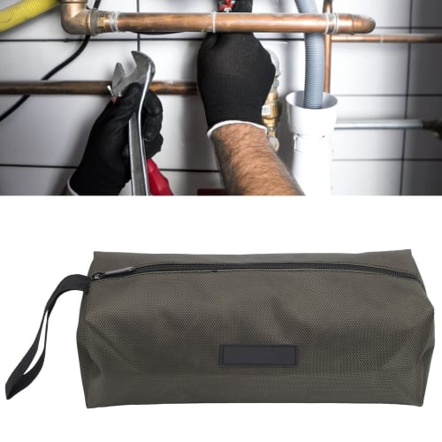 Waterproof Electrician Tool Bag, 1680D Thick Oxford Cloth Tool Kit Storage Bag, Tool Hardware Organizer, 300 x 100 x 100mm (Green)