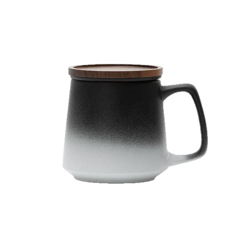 Ceramic Water Cup Teacup Office Cup with Lid Coarse Pottery Mug High-end Teacup Tea Water Filter Cup