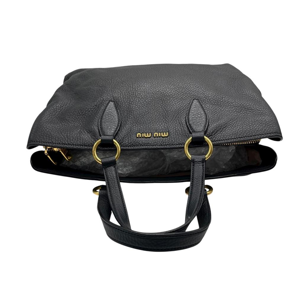 Used MIUMIUTote Bag black leather Women