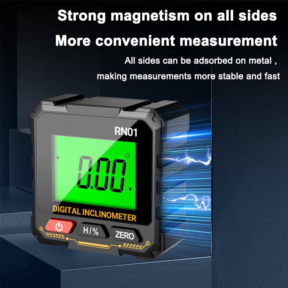 Digital Inclinometer Tiltmeter Angle Gauge 360 Degree Flip Measurement Magnetic Tilt Box Level Finder Electronic Angle Ruler