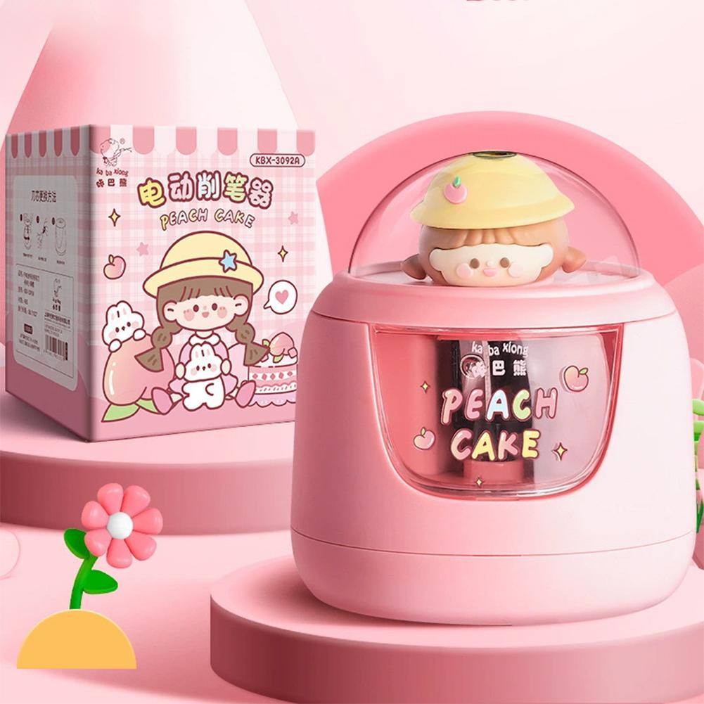 Fully Automatic Pencil Sharpener Cartoon Cute Portable Electric Pencil Sharpener Students Stationery Study Office Supplies
