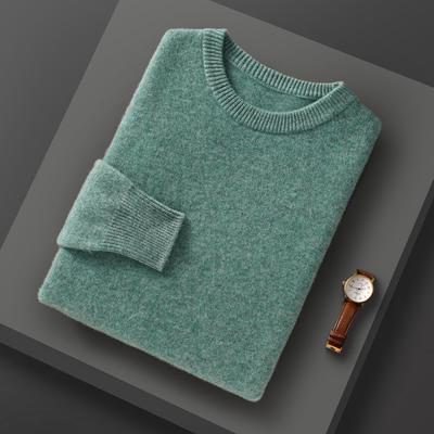 Thickened Round Neck Men's Cardigan Autumn and Winter New Simple and Versatile Warm Cashmere Knitted Base Sweater