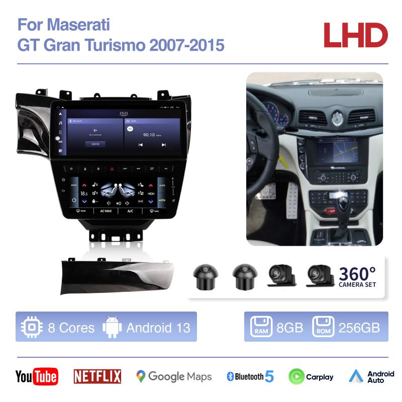 12.3inch Car Multimedia Video Player For Maserati GT GC GranTurismo 2007-2015 GPS Navigation Android 13 Radio stereo Carplay 4G