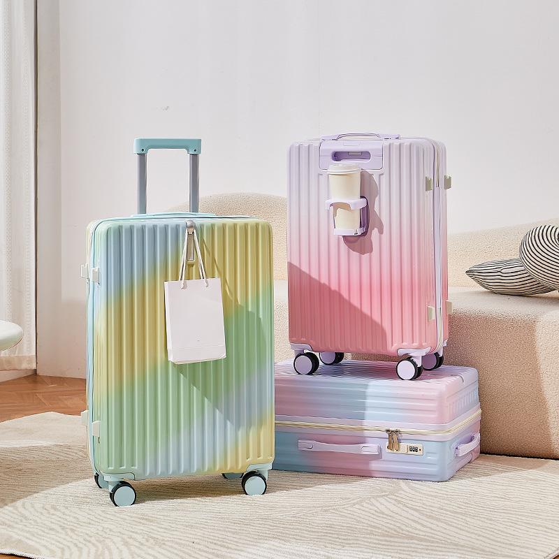 2025 Gradient Color Suitcase: Unisex Travel Trolley with Combination Lock, Available In 20, 24, or 26 Inch Sizes