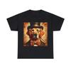 Unisex Adult T Shirt Elegant Dog Monocle Top Hat Retro Art Golden Retriever