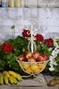 Fruit platter metal basket ecru