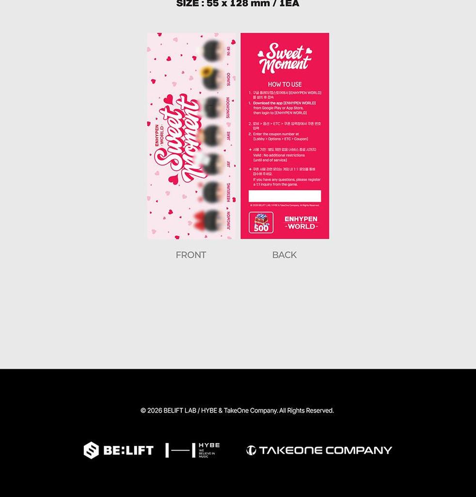 ENHYPEN WORLD COUPON CARD COLLECTION (SWEET MOMENT BASIC / GIFT Ver.)