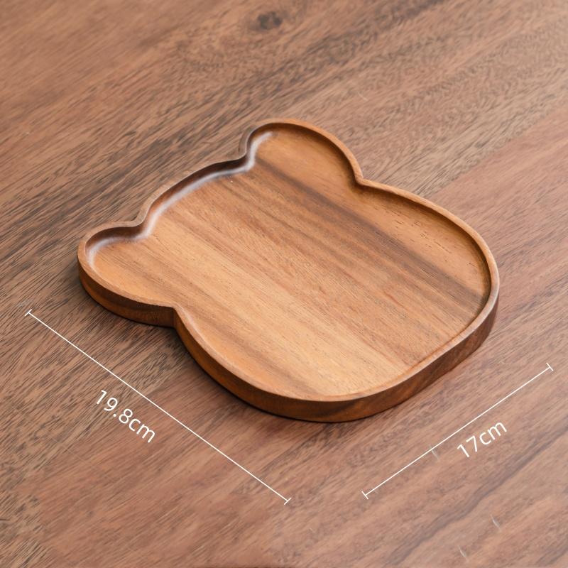 Cartoon Squirrel Wooden Snack Tray Creative Walnut Wood Tea Tray Desktop Storage Container Pinecone Trays Decorative