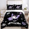 3pcs Cute Kuromi's Enchanted Night Quilt Cover Set - Soft and Cozy Bedroom, Guest Room and Dorm Decorative Bedding 3-Piece Set 1 Quilt Cover + 2