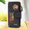 Owl Patterned Womens Long Wallet Multifunctional Portable Snap Button Coin Purse Perfect for Birthday Gifts Daily Commuting and Travel Versatile