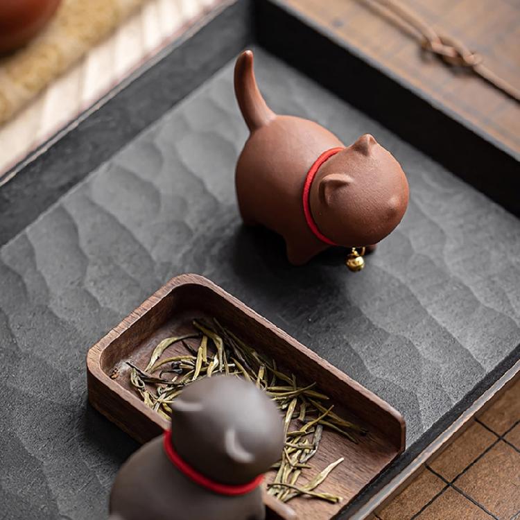 Handmade Cats Teas Pet Zisha Kung Fu Teas Set Accessories Teas Ornament Zisha Texture Suitable for Teas Enthusiasts Present