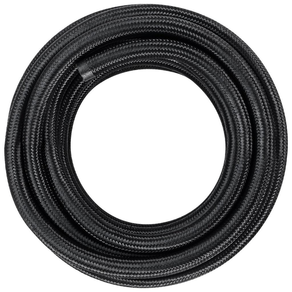 6AN Fuel Line Kit, 20 FT Fuel Hose Kit, 0.34" Nylon Stainless Steel Braided Fuel Line Oil/Gas/Diesel Hose End Fitting Kit, with 12 PCS Swivel Fitting