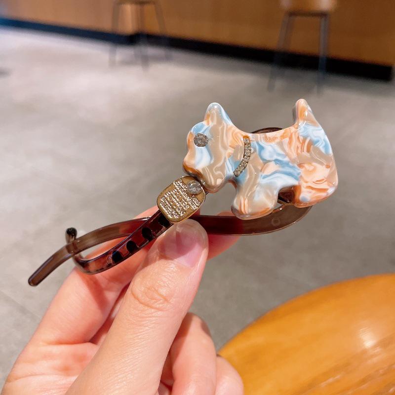 Korean Style Acetate Dog Barrette Twist Hair Clip - Elegant Women s Updo Accessory 2025