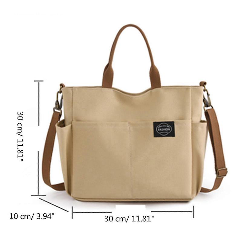 Reusable Canvas Shopping Bag Fashionable and Practical Tote Shoulder Bags for Everyday Errands  White