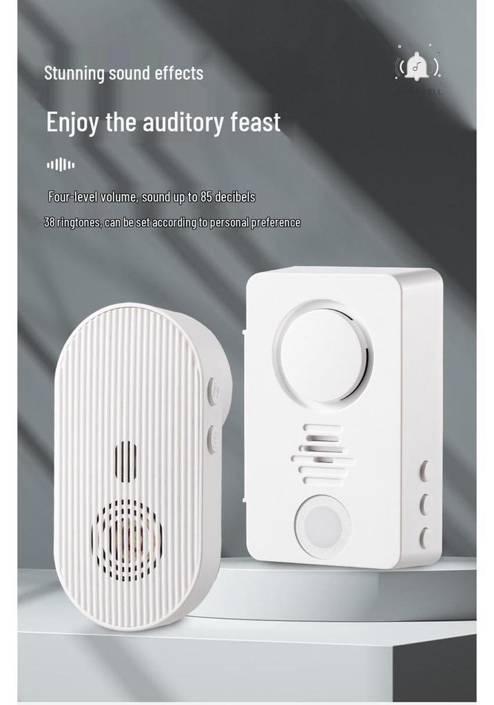 Elderly Wireless Doorbell with Long-Range, Loud Volume, One-Button Call