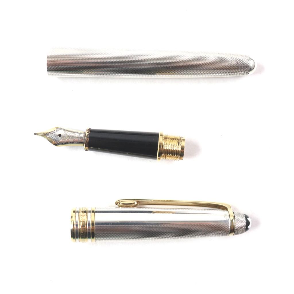 Great MONTBLANC fountain pen Meisterstück Classic Solitaire white star 18K Used