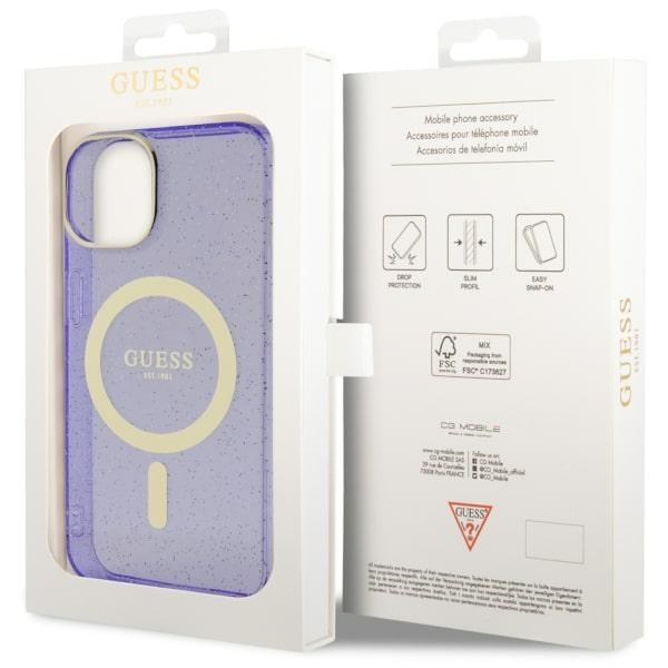 Etui do iPhone 14 Plus Guess MagSafe Glitter Złote