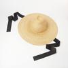 2025 New Elegant 15cm Wide Brim Sun Hat For Ladies Summer High-top Ribbon Hand-woven Black Hat Designer Style Hats Caps Men