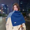 Contrast Color Shawl Wraps Warm Neck Wraps Irregular High Collar Shawl  Winter