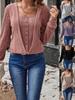 Autumn & Winter European-American Women's Fashion Buttoned 2-Piece Knit Sweater