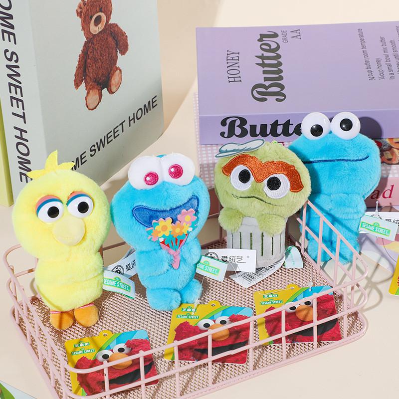 Sesame Street Elmo Portachiavi Peluche Animale Carino Cartone Animato Giocattolo Regalo Per Bambini