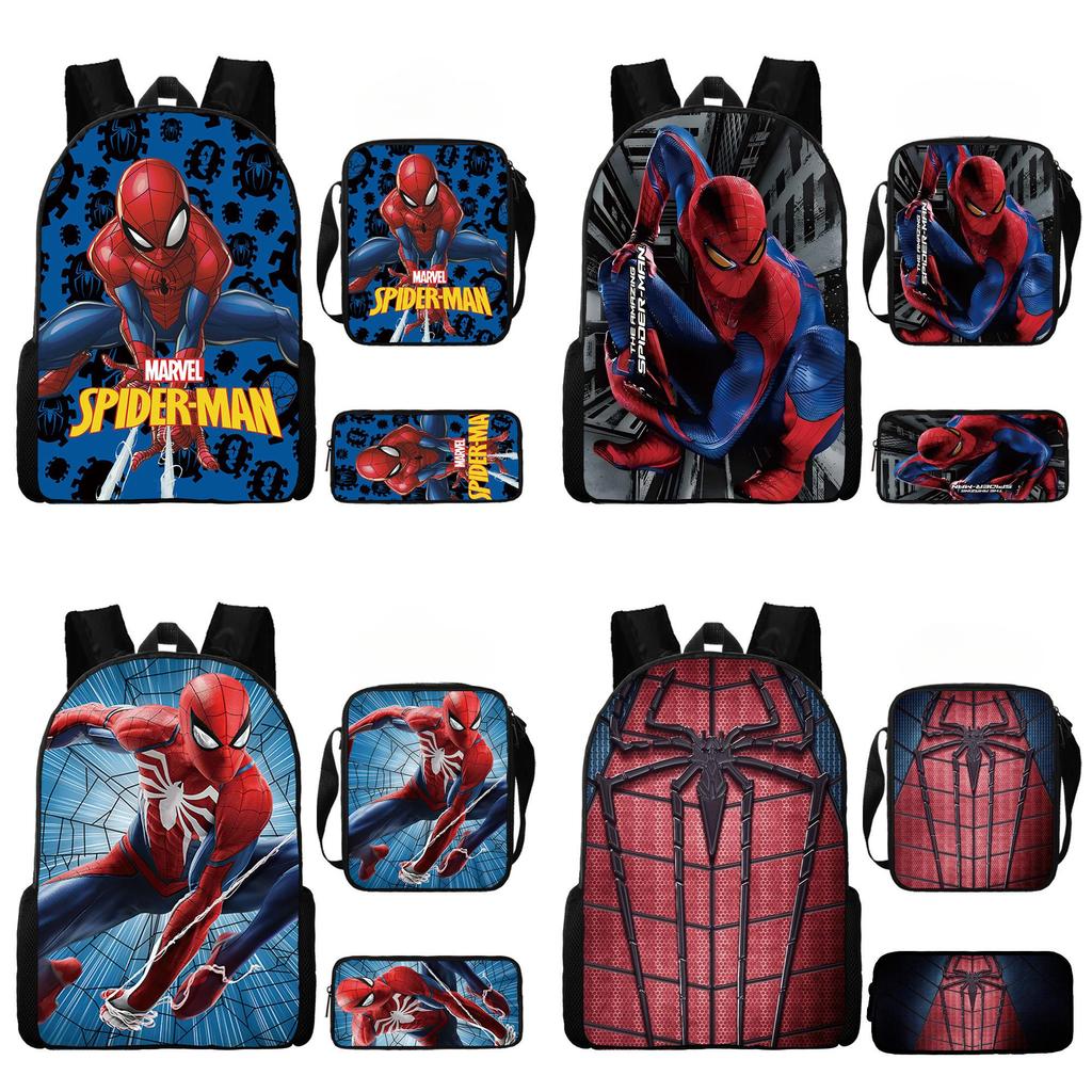 Marvel Spiderman Avengers School Backpack Oxford Fabric Breathable Lightweight Design For Kids Educational Essentials