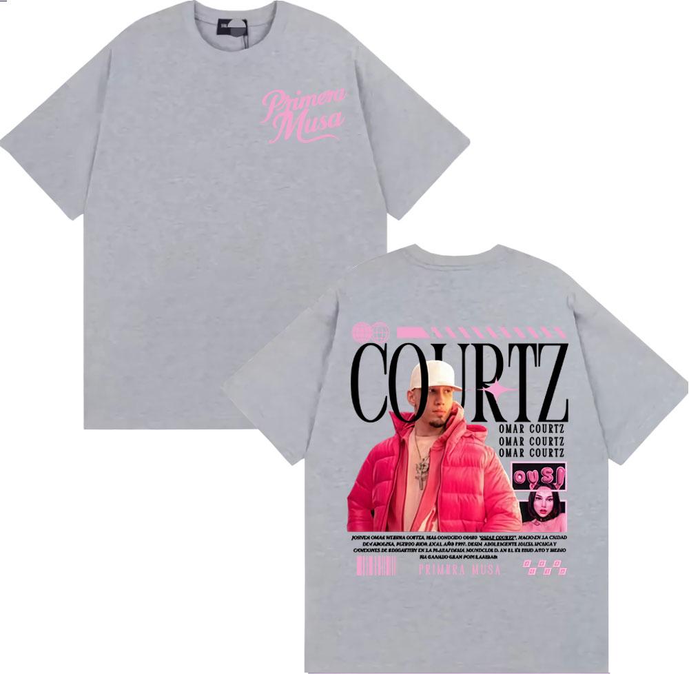 2025 Summer Rapper Omar Courtz Primera Musa Tour Tshirt Male Hiphop Retro Tshirt Casual Highquality Cotton Tshirt Top