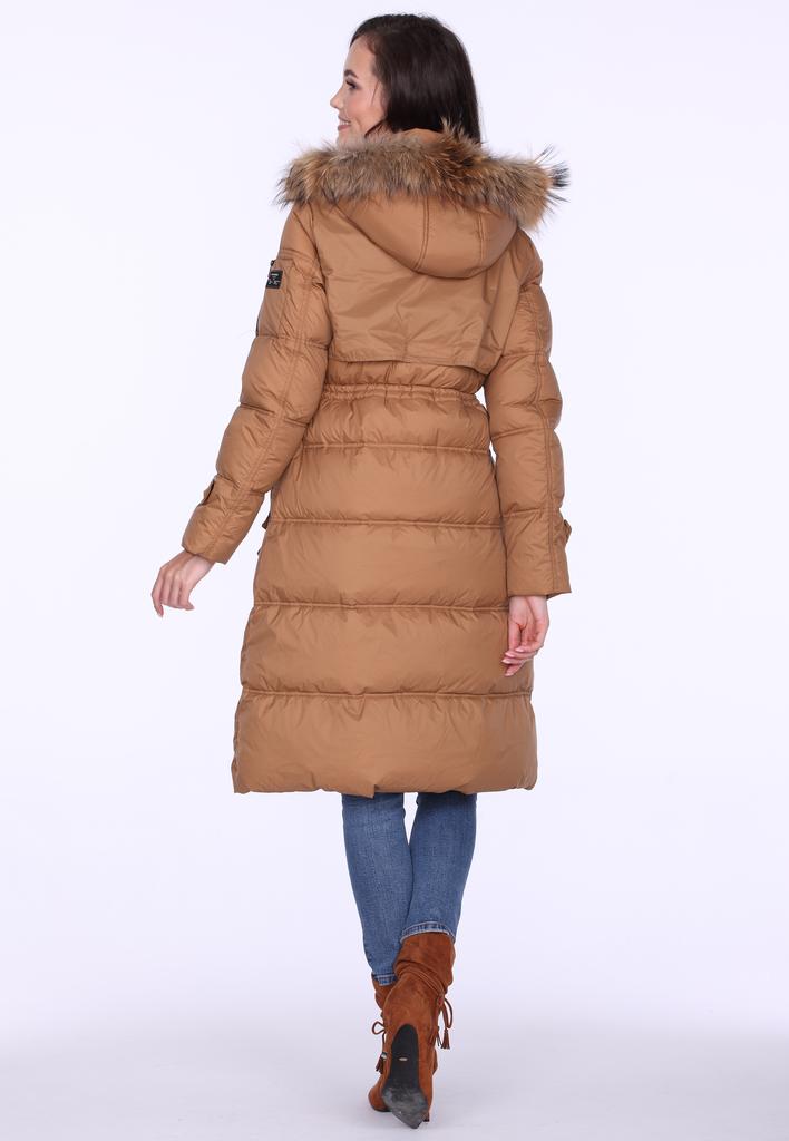 WOMEN' DOWN WINTER COAT WITH FUR-TRIM HOOD