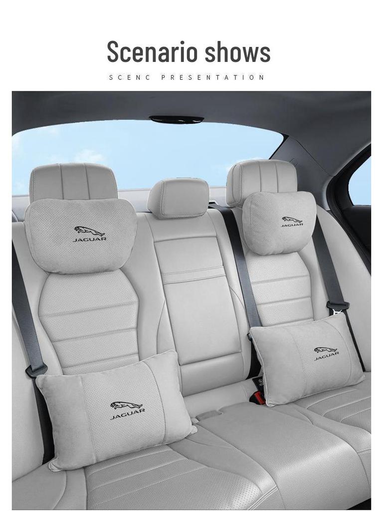 Atmungsaktive Nackenstützen-Kopfstützen aus Wildleder für Jaguar XEL/XFL/F-PACE Autositze