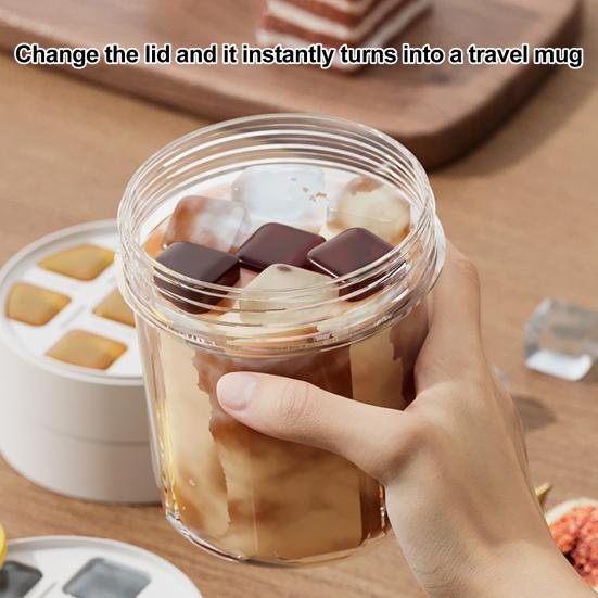 495ml Ice Cube Mold with Sealing Lids No Leakage Ice Removal Easy To Release Portable Ice Lattice Cup Mold