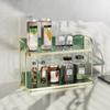 Double-layer Organizer Shelf Simple Design Condiment Shelf Space Saving Counter Organizer  Bathroom