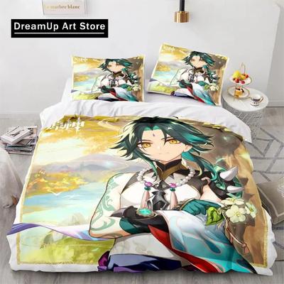 3D Print Anime Genshin Impact Xiao Bedding Set Boys Girls Twin Queen Full Size Duvet Cover Pillowcase Bed Adult Bedroom