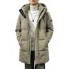 Men's 2025 Winter Hooded Down Jacket, 90% Duck Down, Mid-length, Warm H-Shaped Trendy Coat