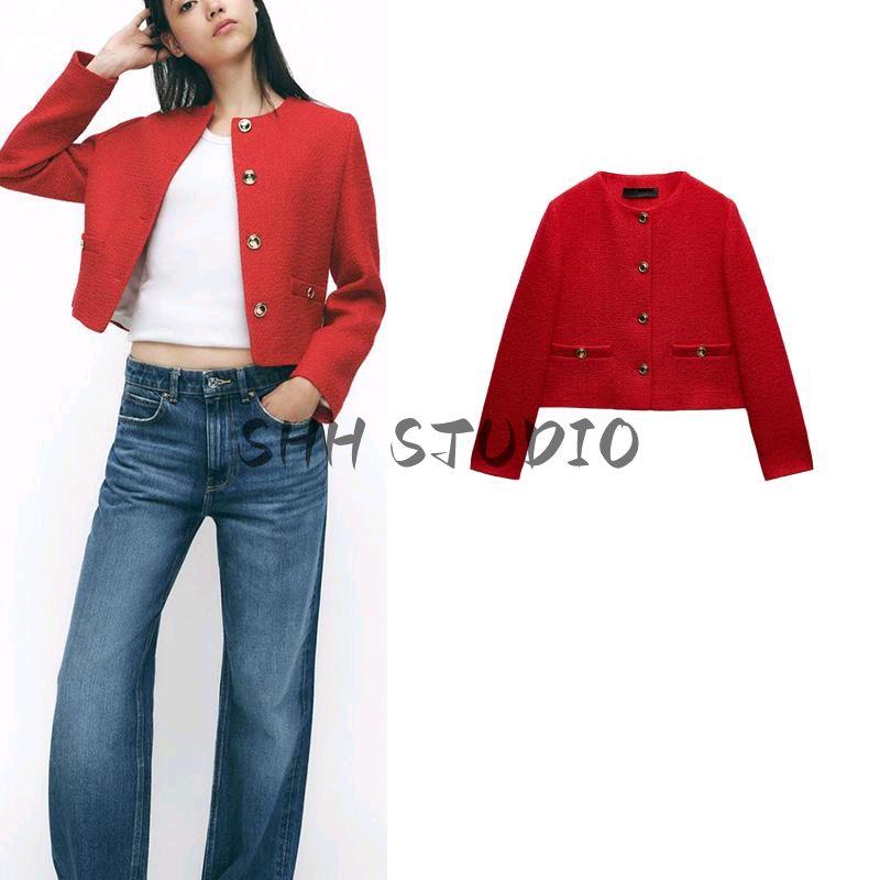 Spring New Women's Clothing Classic Style Gold Button Decorative Texture Short Casual Suit Jacket 9052719