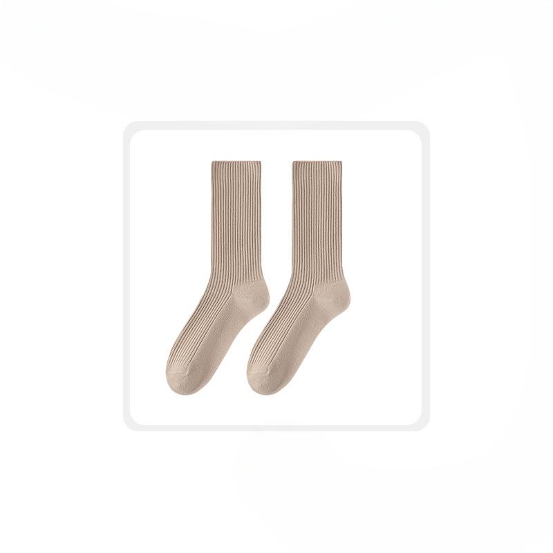 Women's Autumn and Winter New Solid Color Smoke All Match Long Tube Cotton Socks