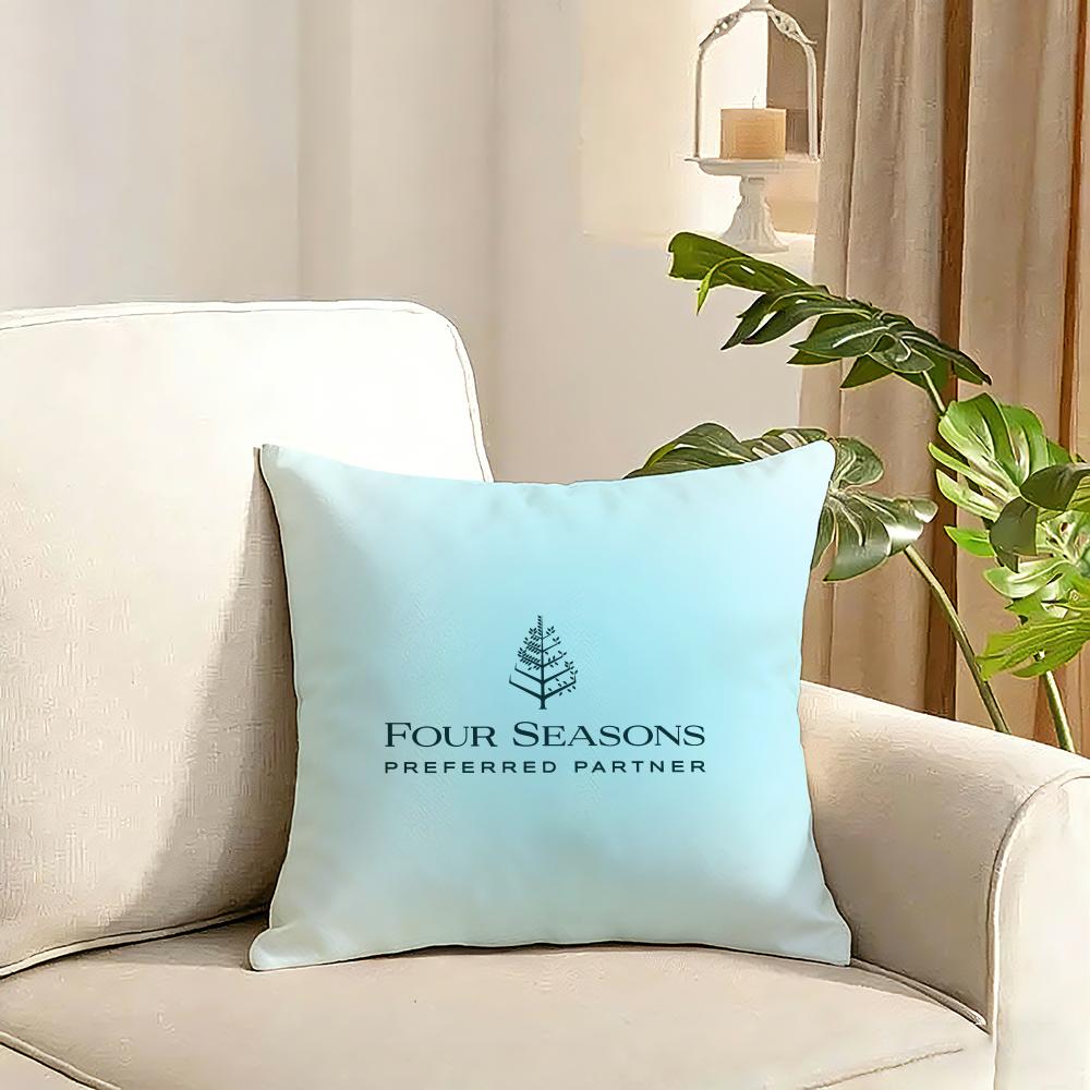 Four Seasons Hotel Cushion Cover Reversible Plush Pillow Cover Soft Fluffy Home Decor for Sofa Bedroom