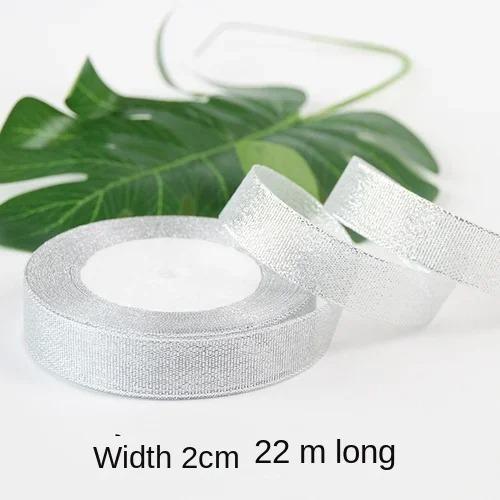 25yards/roll Gold Silver Metallic Glitter Ribbons for Apparel Garment DIY Accessories Crafts Sewing Fabric  Supplies Gift Wrap
