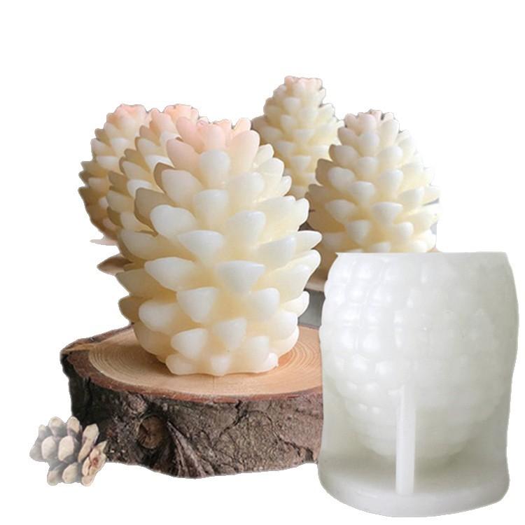 1Pc Three-dimensional Pine Cone Silicone Mold DIY Candle Aromatherapy Diffuser Stone Christmas Tree Home Gift Ornament Maker
