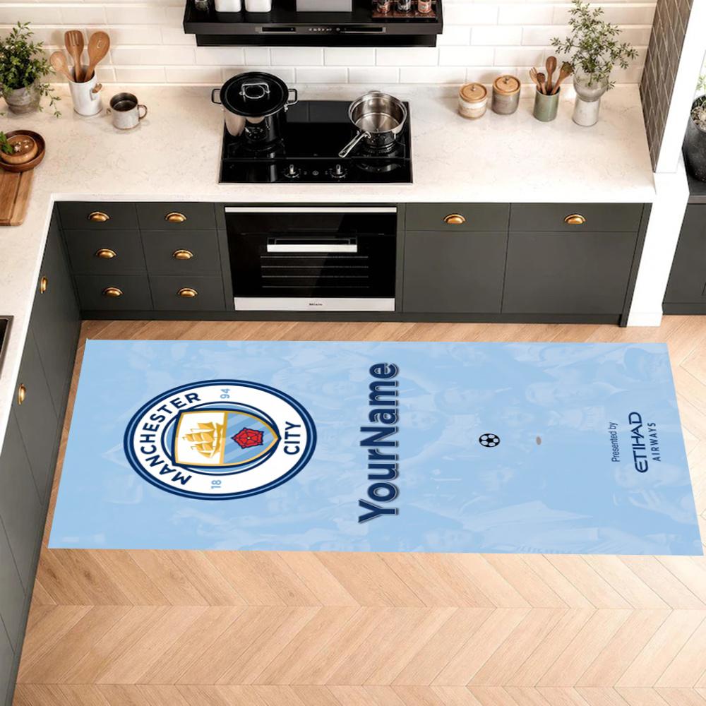 Manchester City Customize Your Name Kitchen Rug Runner Rug Laundry Mat Hallway Entryway The Best Gift Choice