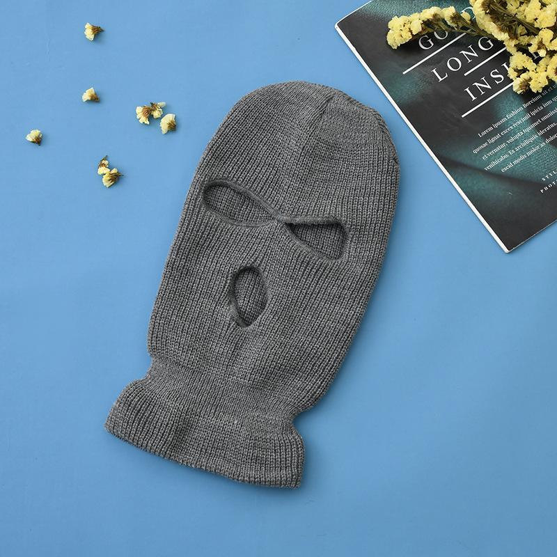 Full Face Cover Ski Mask Hat Balaclava Distressed Knitted Beanie Camouflage Men Hat Women Winter Warm Windproof Bicycle Neck Hat