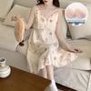 2025 Sweet Princess Style Cloud Cotton Camisole Set with Chest Pads for Women - Summer Home Pajamas