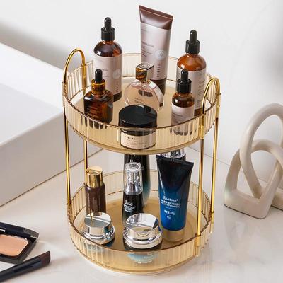 Rotating Bathroom Cosmetics Storage Rack for Luxury Skincare