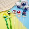 Mario 5-Piece Food Grade PVC Straw and Cap Set for Water Cup